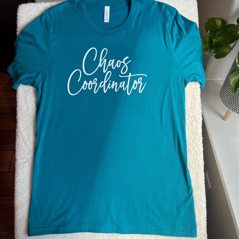 Chaos Coordinator T-Shirt, Teal, Size Large
